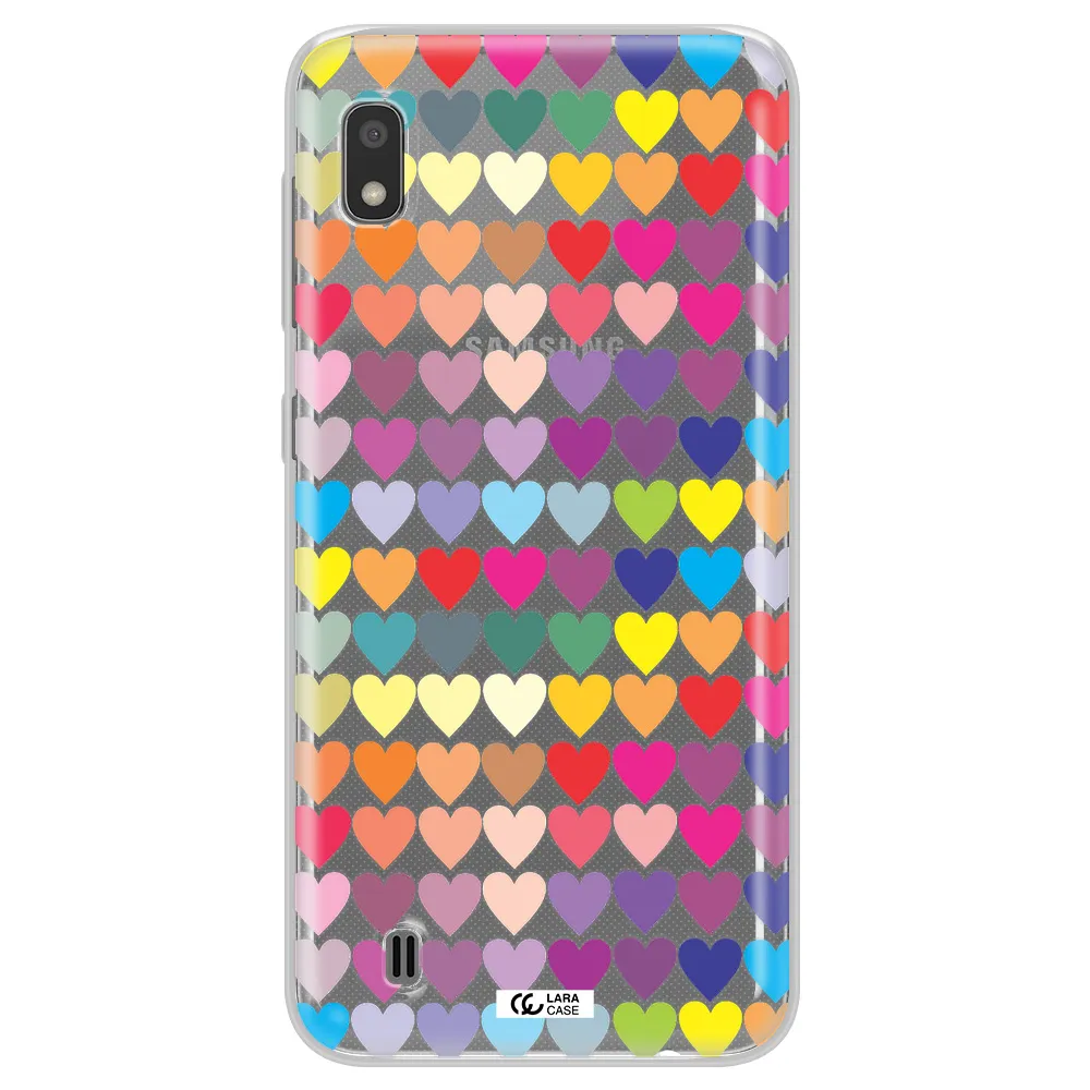a colorful heart pattern Samsung A10 Clear TPU Case