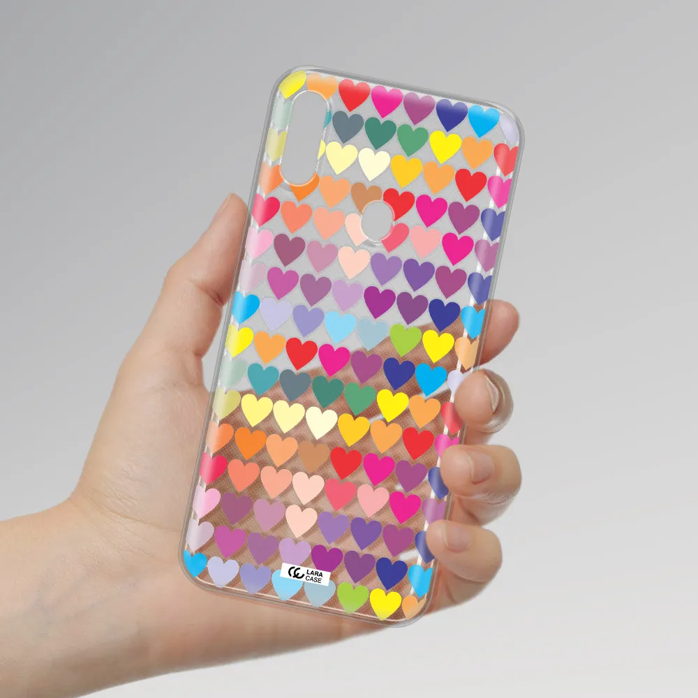 a colorful heart pattern Samsung A11 Clear TPU Case