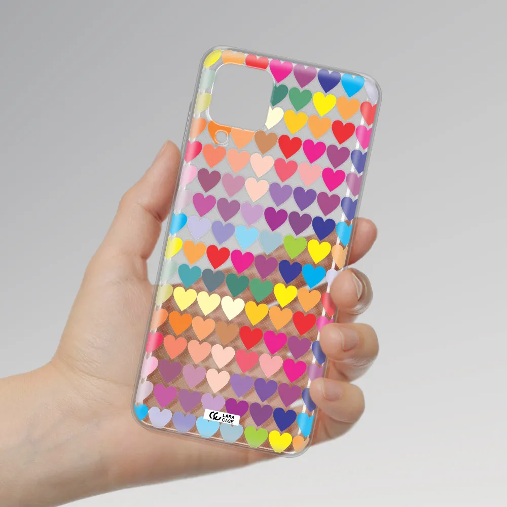 a colorful heart pattern Samsung A12 4g Clear TPU Case
