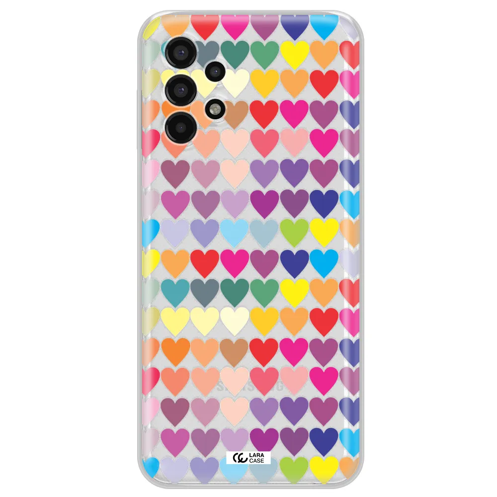 a colorful heart pattern Samsung A13 4g Clear TPU Case