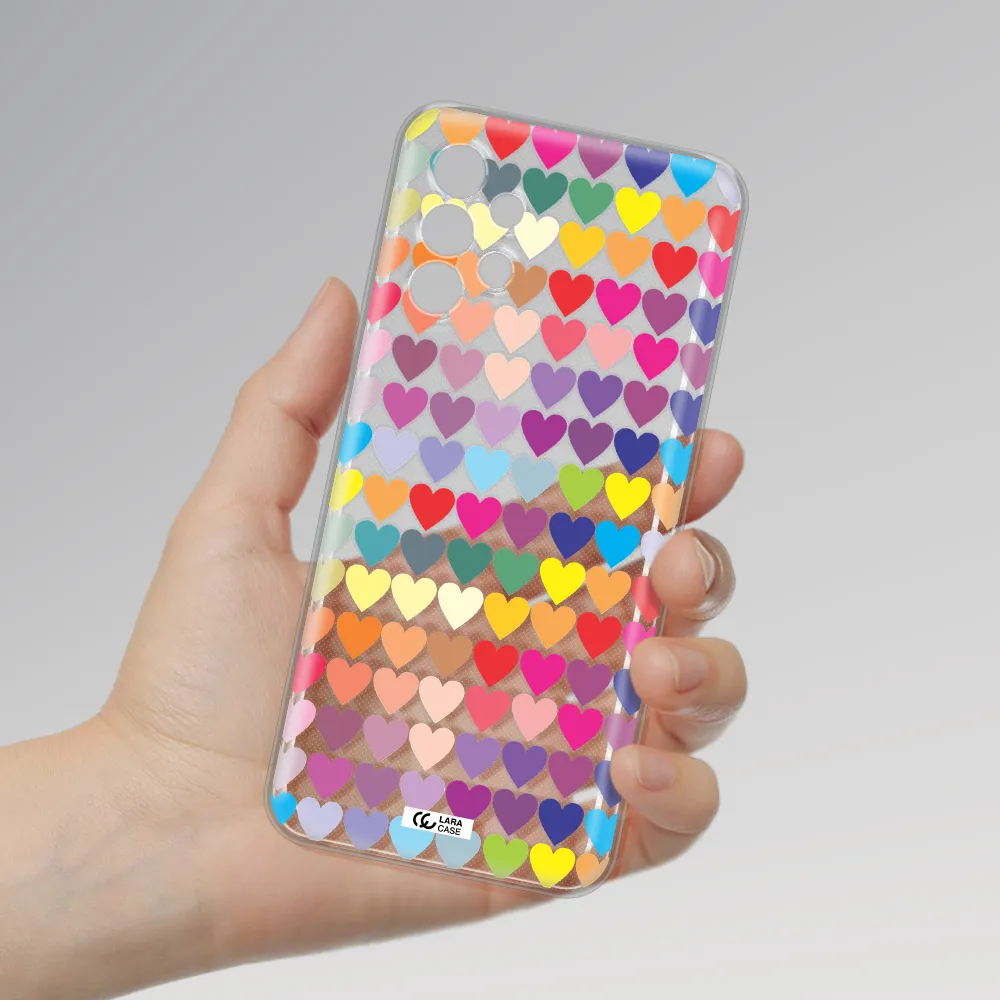 a colorful heart pattern Samsung A13 4g Clear TPU Case