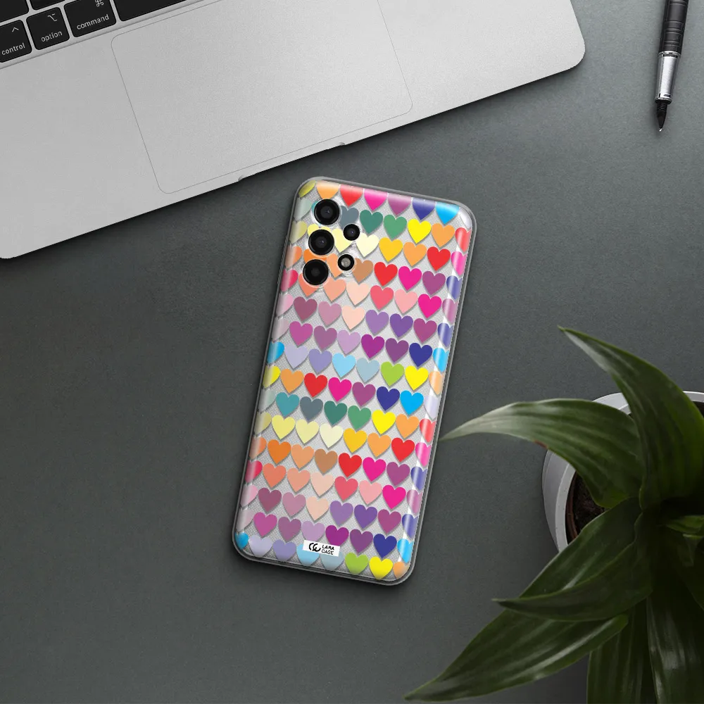 a colorful heart pattern Samsung A13 4g Clear TPU Case