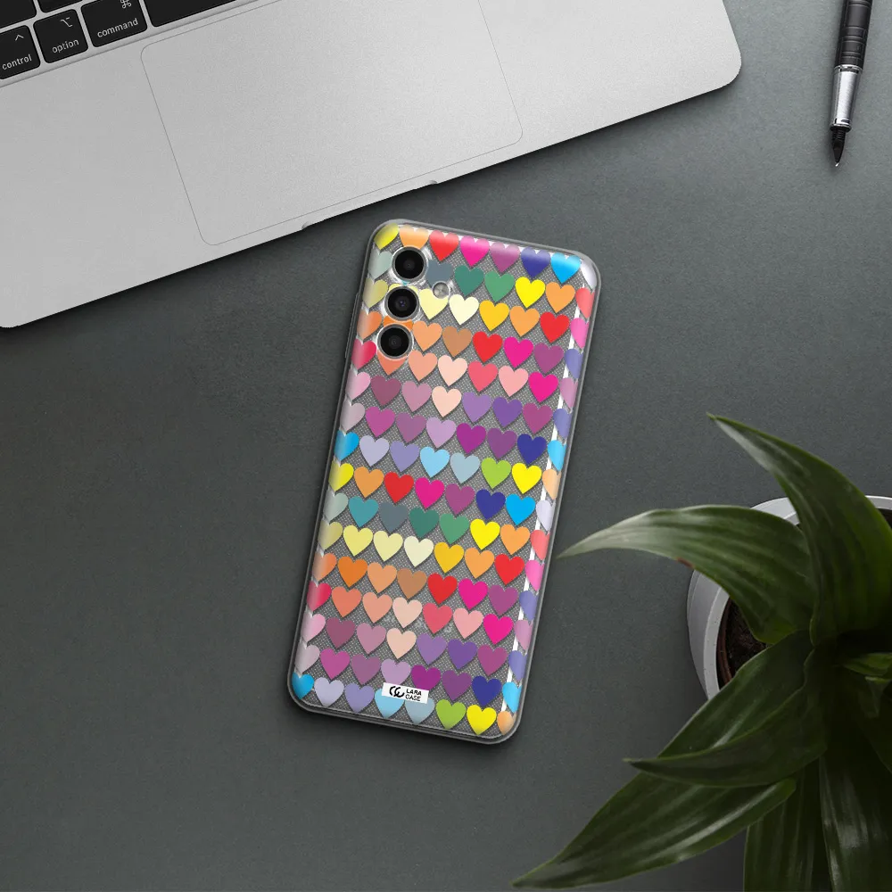 A Colorful Heart Pattern Samsung A13 5G Clear Tpu Case