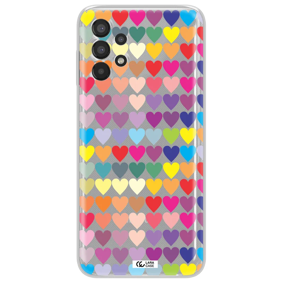 a colorful heart pattern Samsung A13 Clear TPU Case