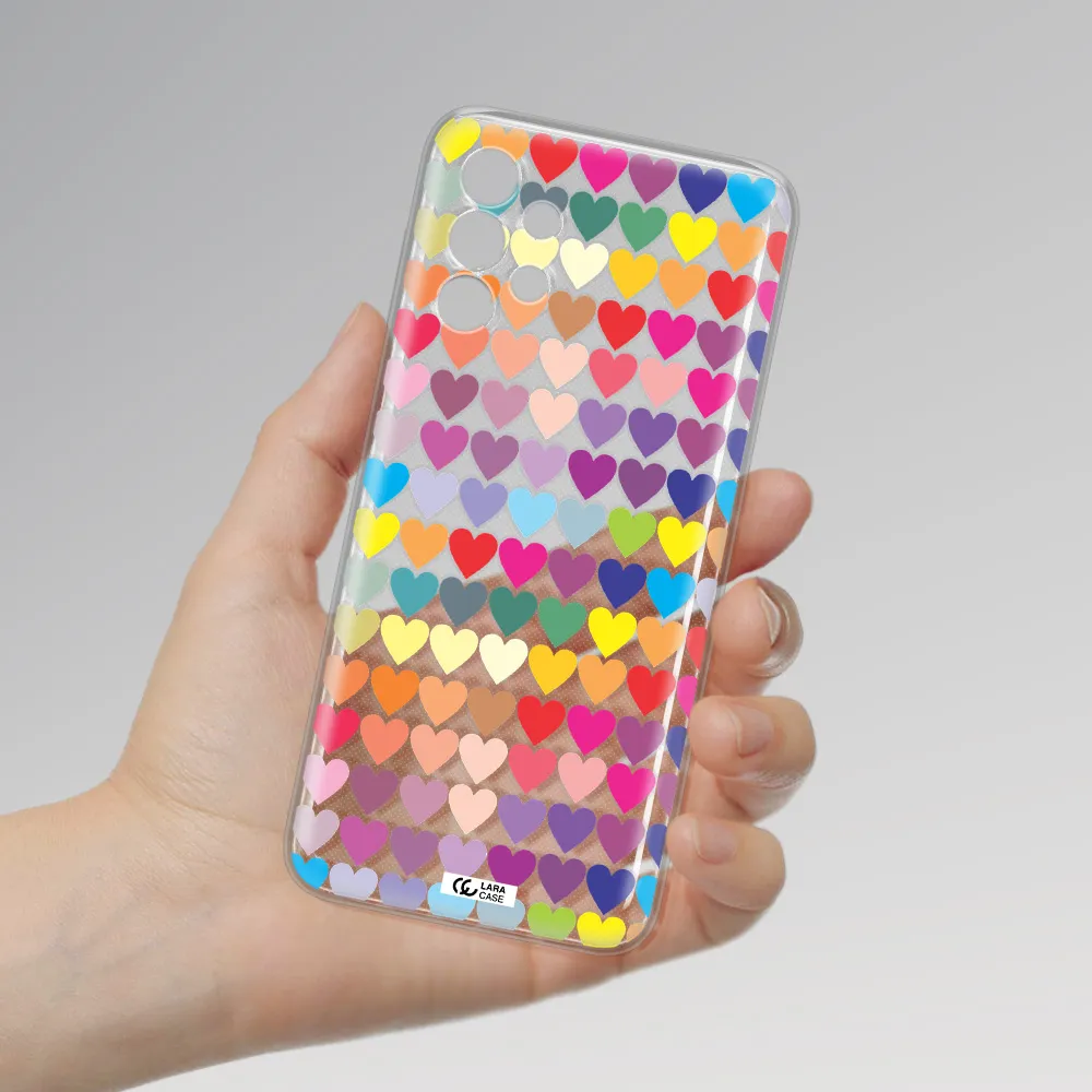 a colorful heart pattern Samsung A13 Clear TPU Case