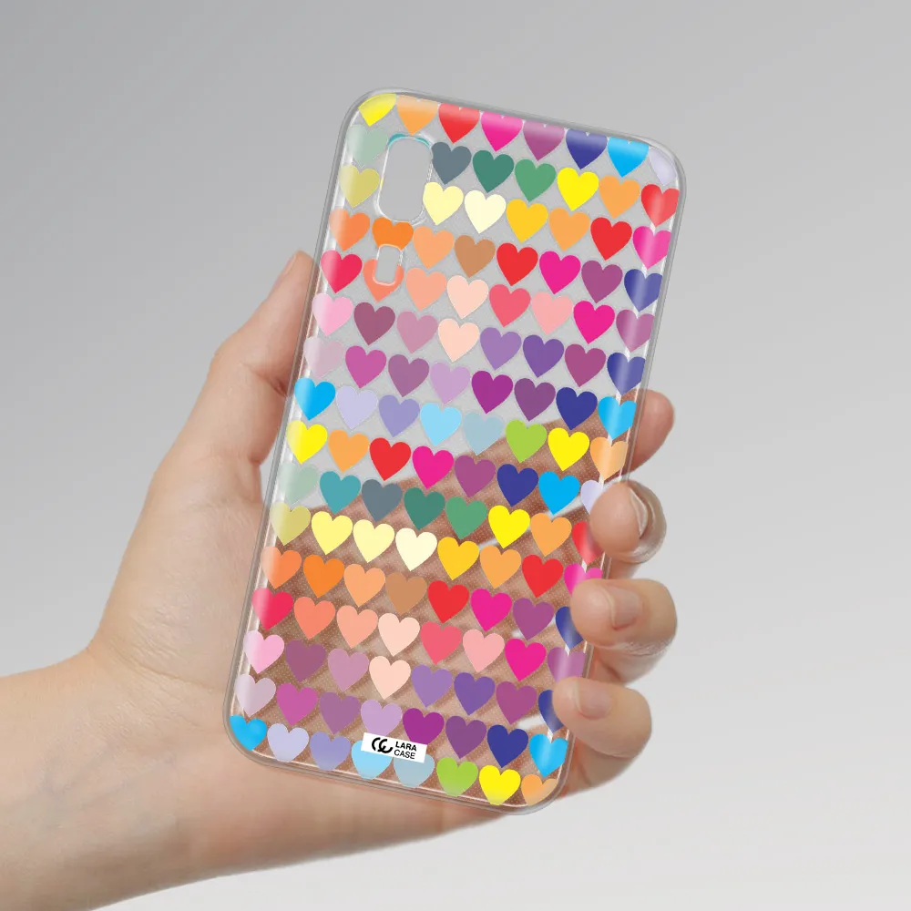 a colorful heart pattern Samsung A2 Core Clear TPU Case