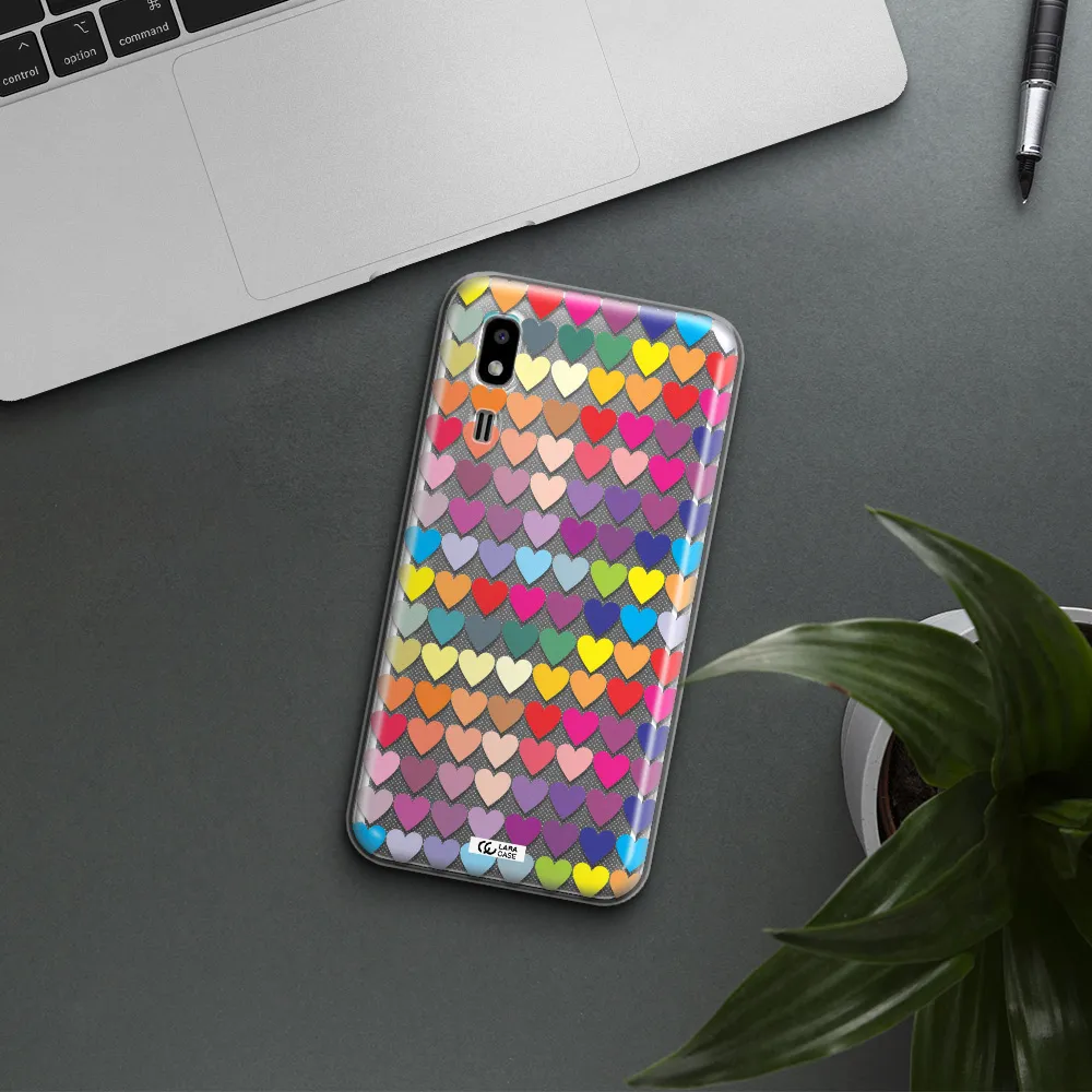 a colorful heart pattern Samsung A2 Core Clear TPU Case