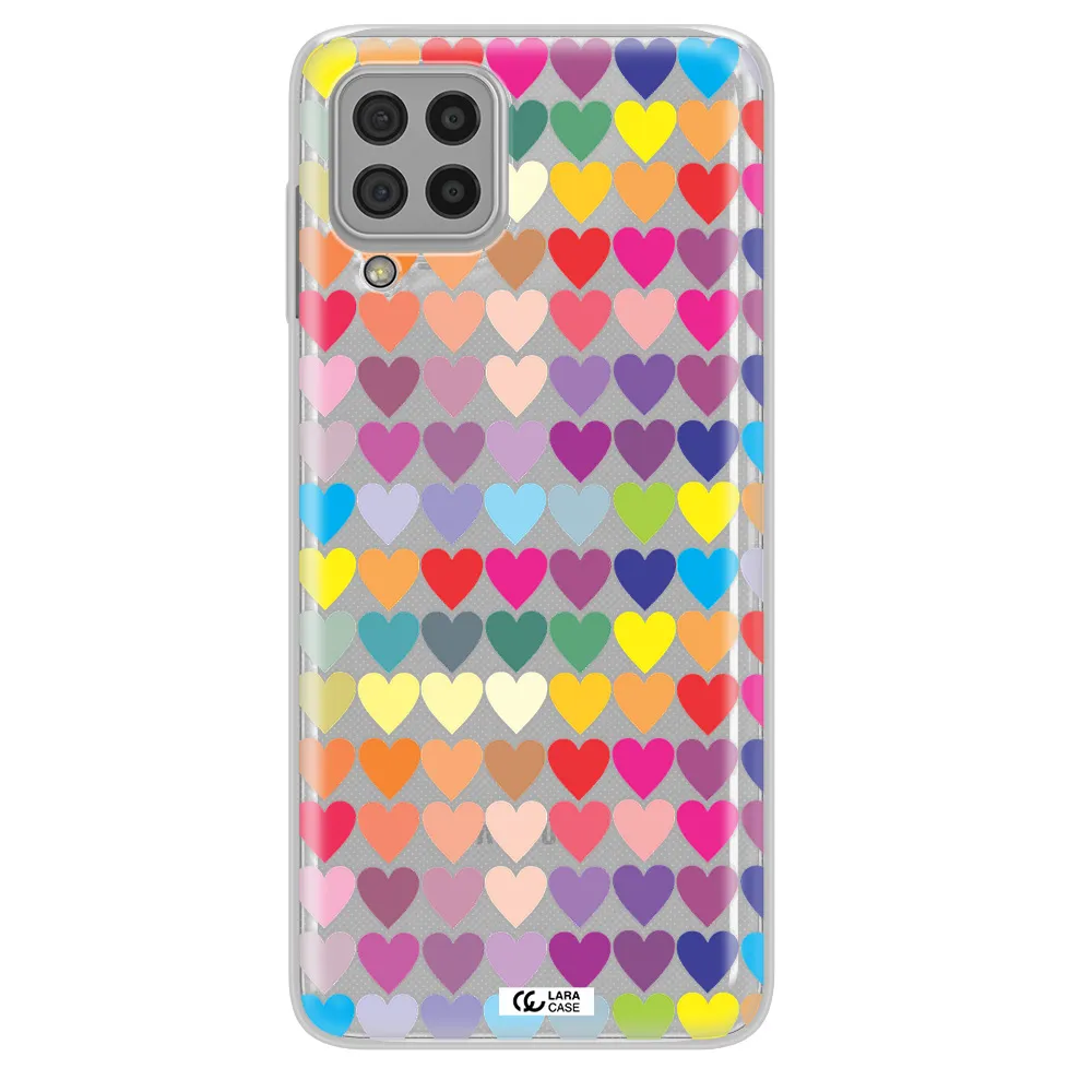 a colorful heart pattern Samsung A22 4g Clear TPU Case