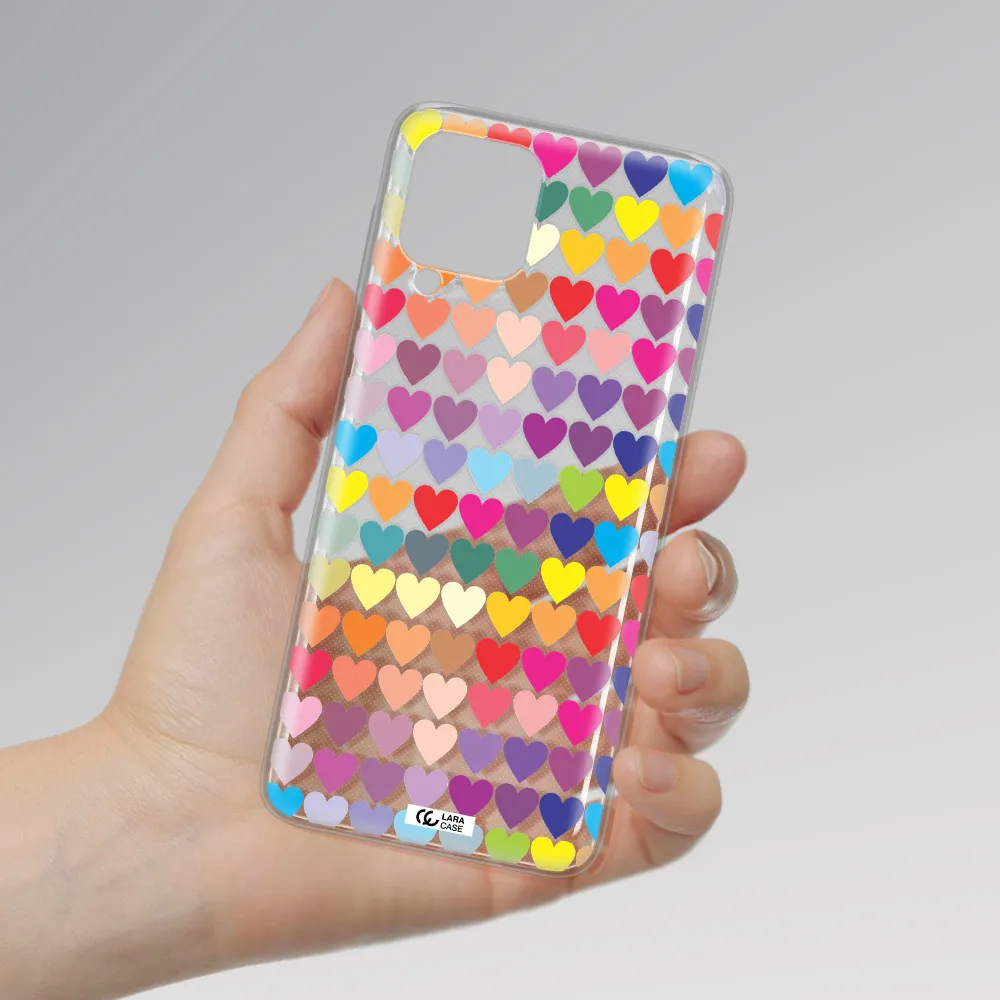 a colorful heart pattern Samsung A22 4g Clear TPU Case