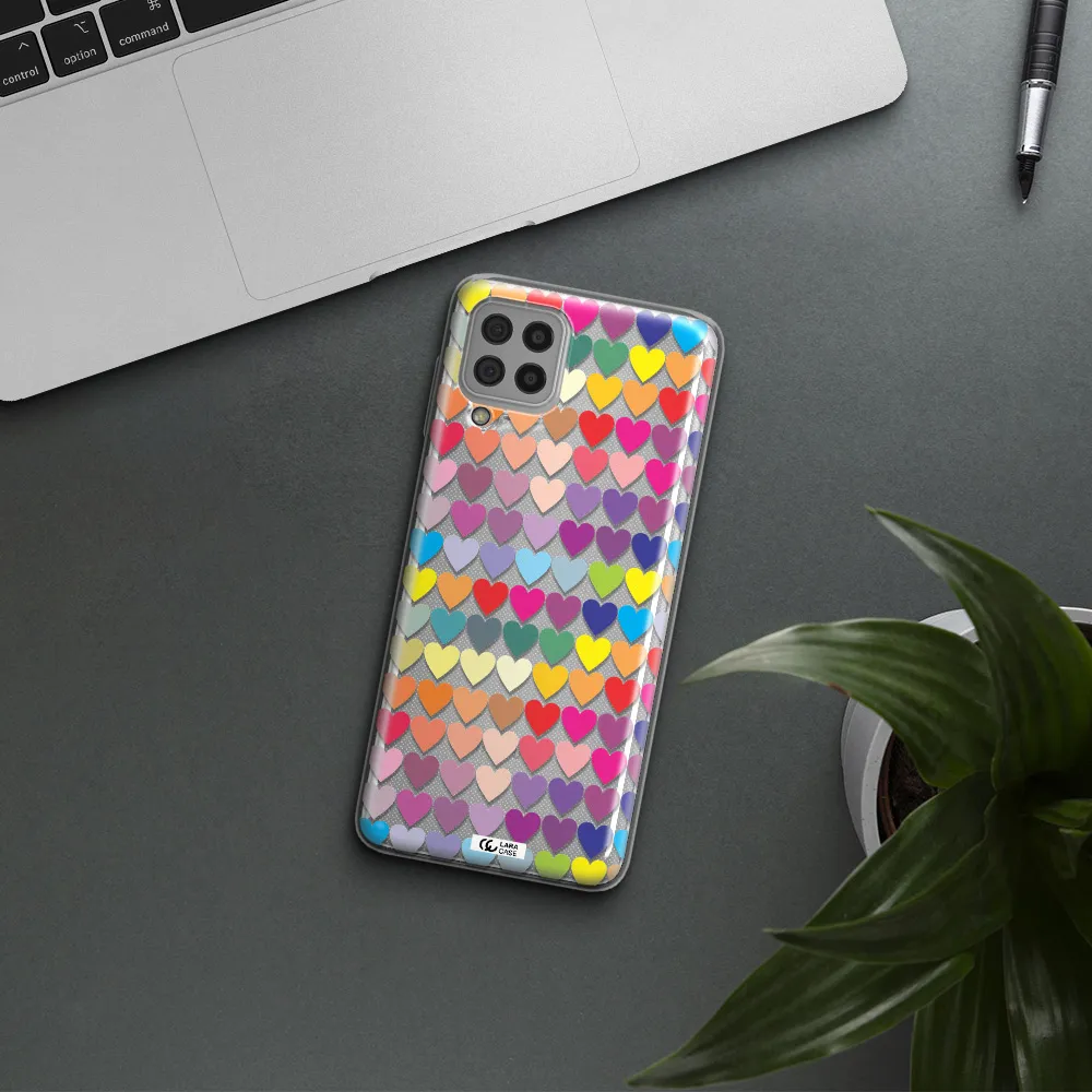 a colorful heart pattern Samsung A22 4g Clear TPU Case