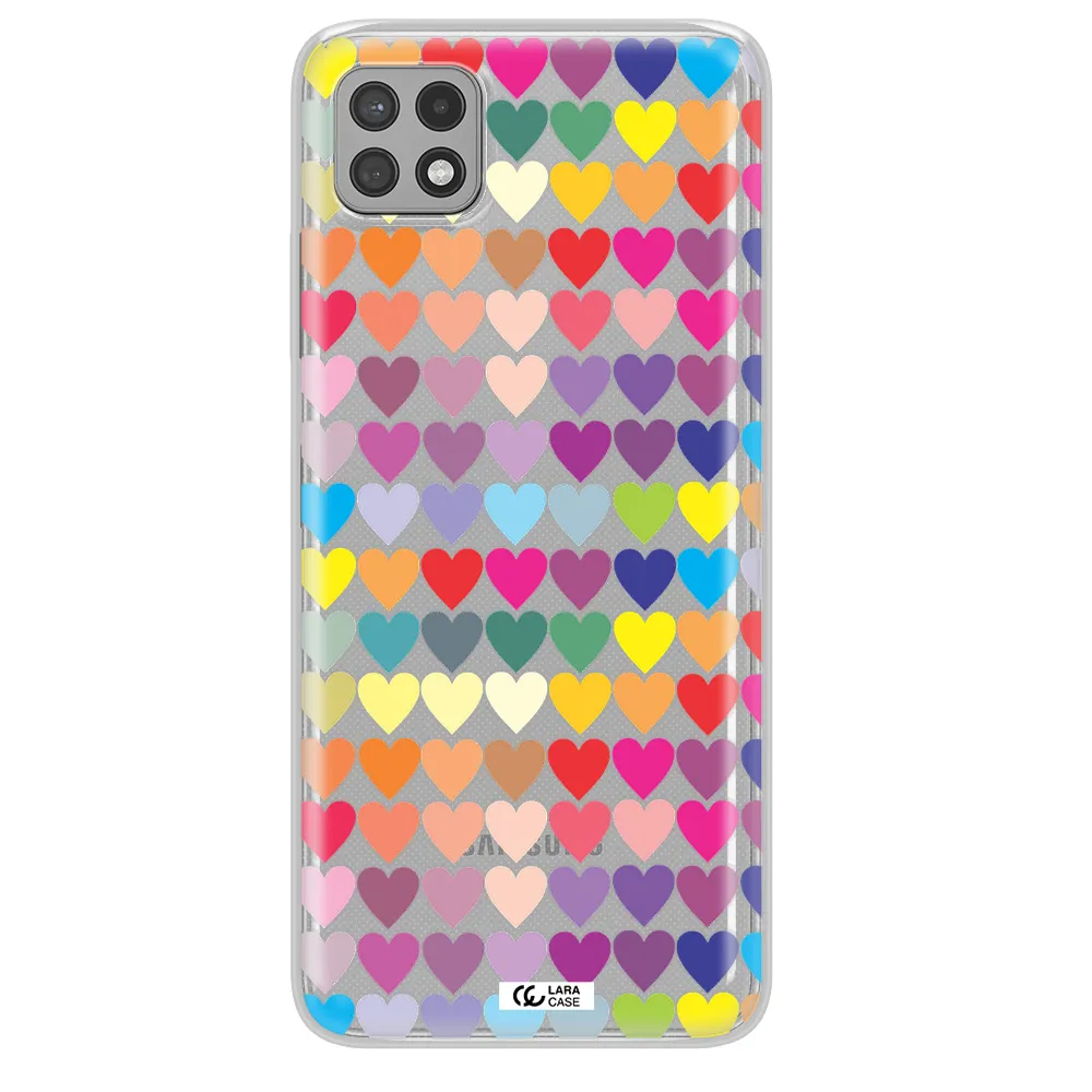 a colorful heart pattern Samsung A22 5g Clear TPU Case