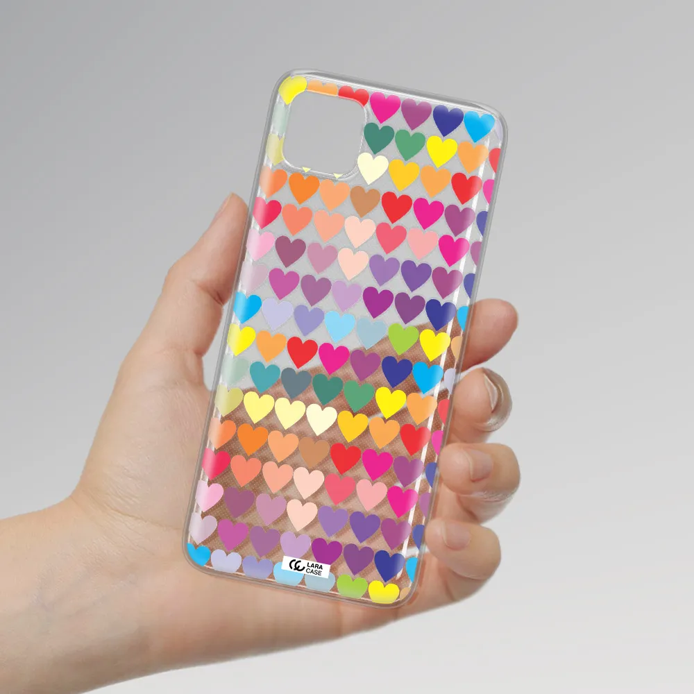 a colorful heart pattern Samsung A22 5g Clear TPU Case
