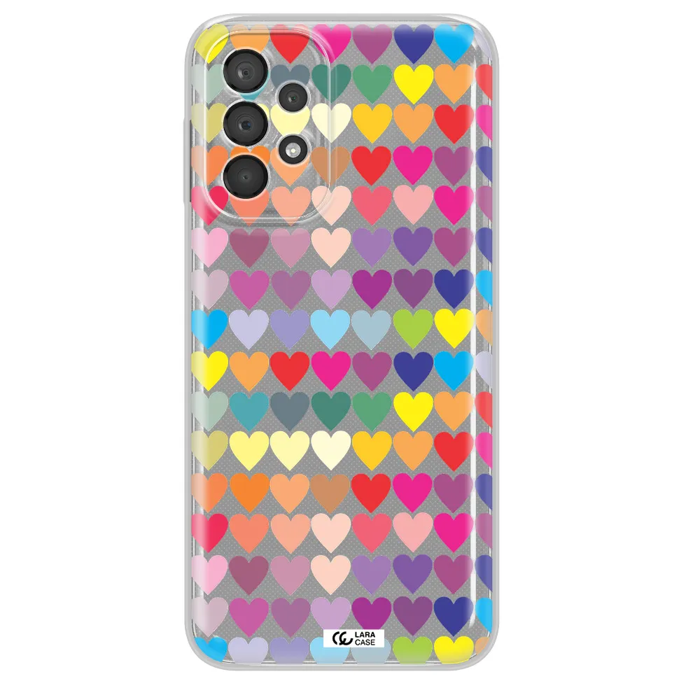 A Colorful Heart Pattern Samsung A23 5G Clear Tpu Case