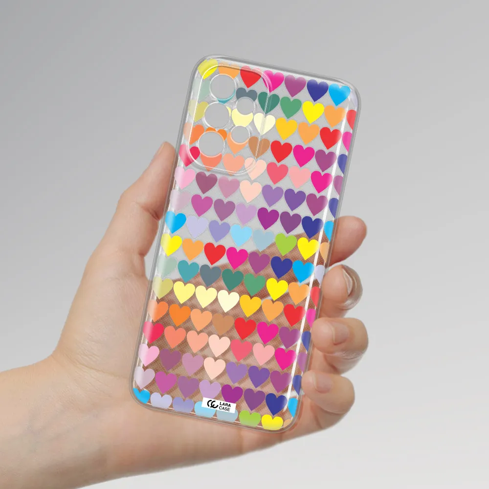 A Colorful Heart Pattern Samsung A23 5G Clear Tpu Case
