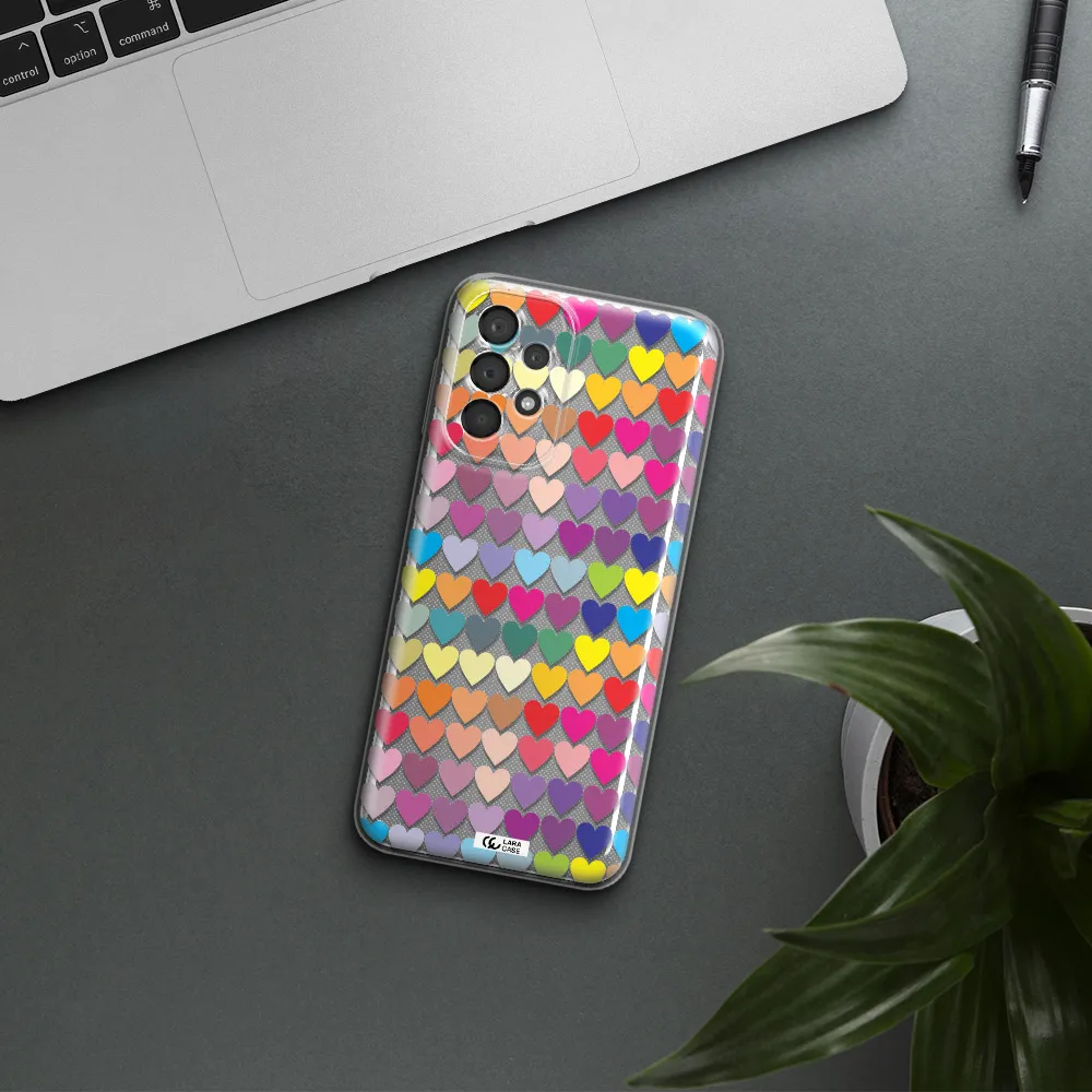 A Colorful Heart Pattern Samsung A23 5G Clear Tpu Case