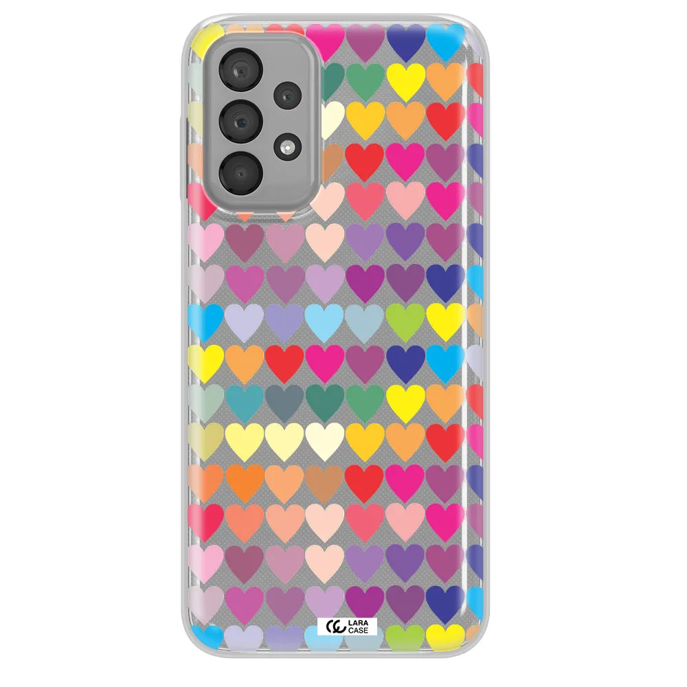 a colorful heart pattern Samsung A23 Clear TPU Case