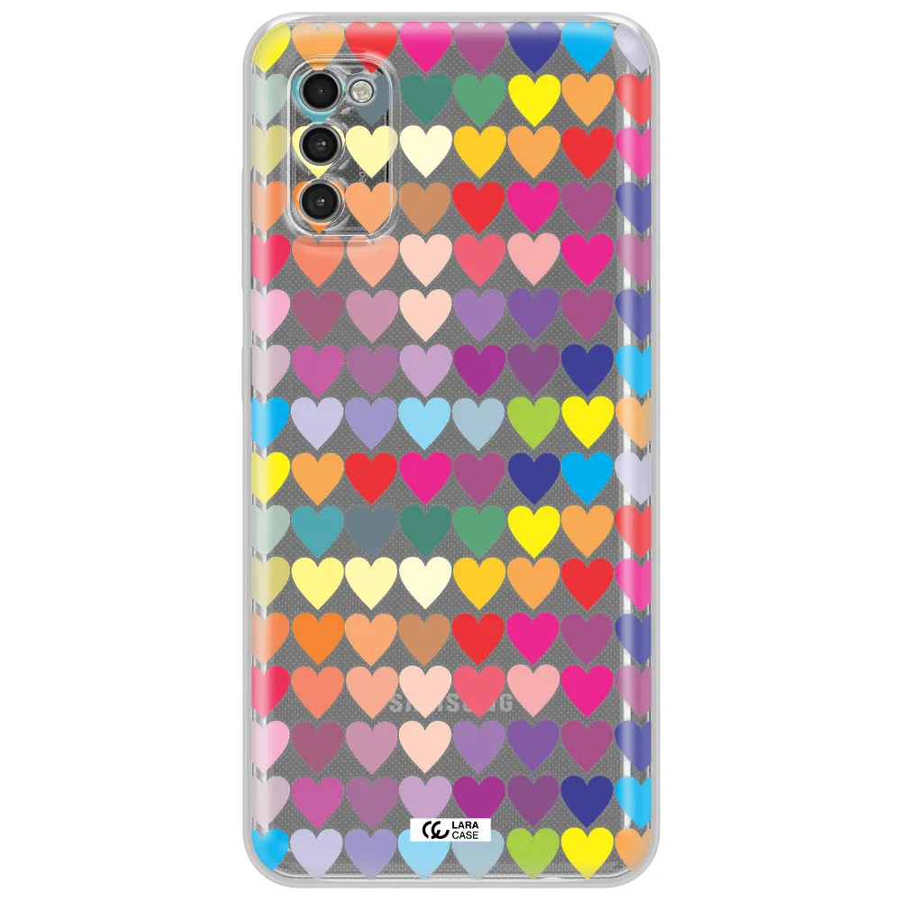 A Colorful Heart Pattern Samsung A41 Clear Tpu Case