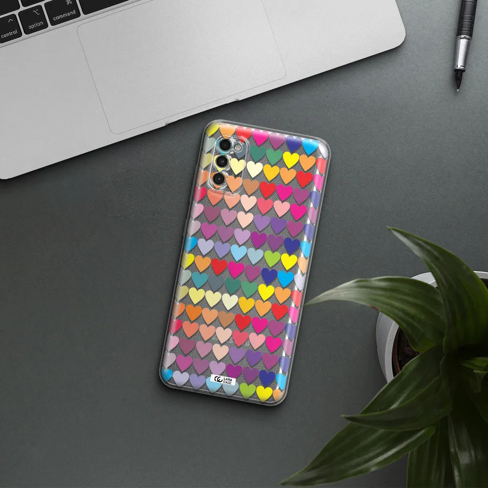 A Colorful Heart Pattern Samsung A41 Clear Tpu Case