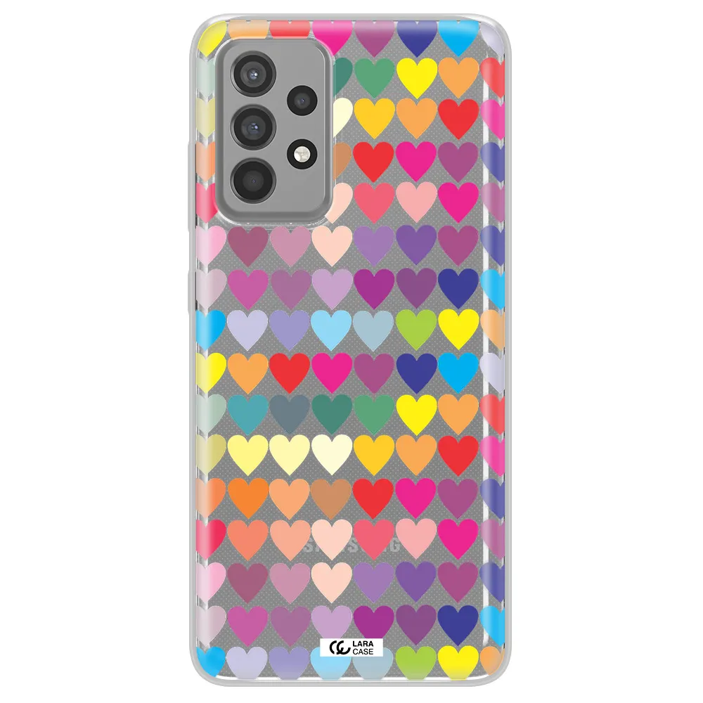 a colorful heart pattern Samsung A52 Clear TPU Case