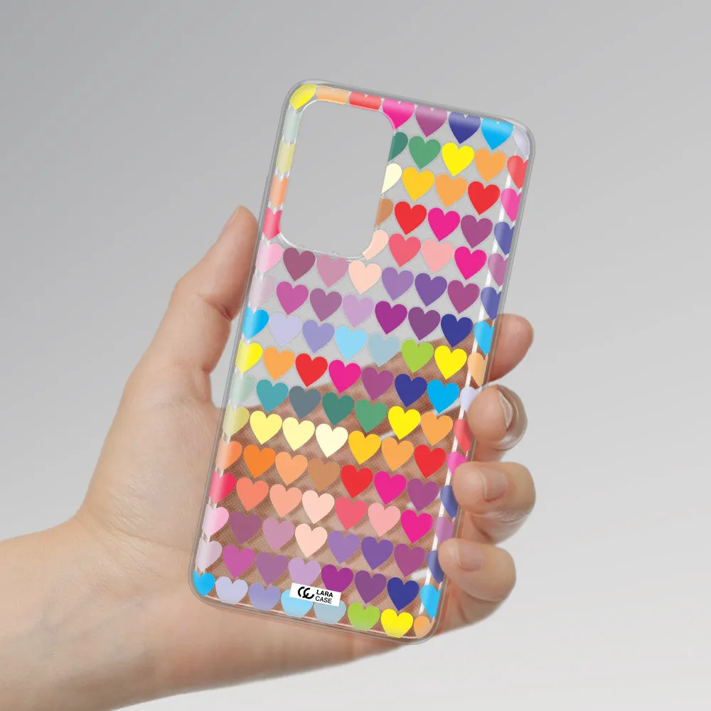 a colorful heart pattern Samsung A52 Clear TPU Case