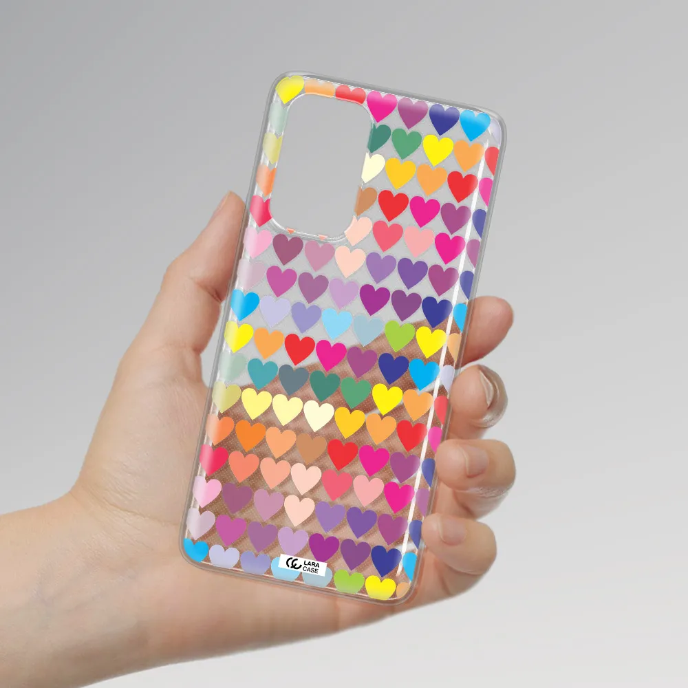 a colorful heart pattern Samsung A73 Clear TPU Case