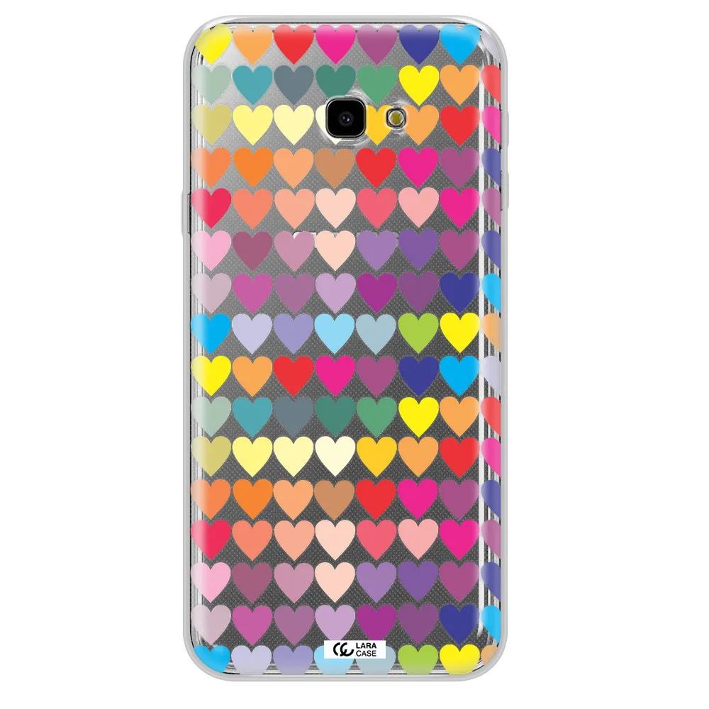 a colorful heart pattern Samsung J4 Plus Clear TPU Case
