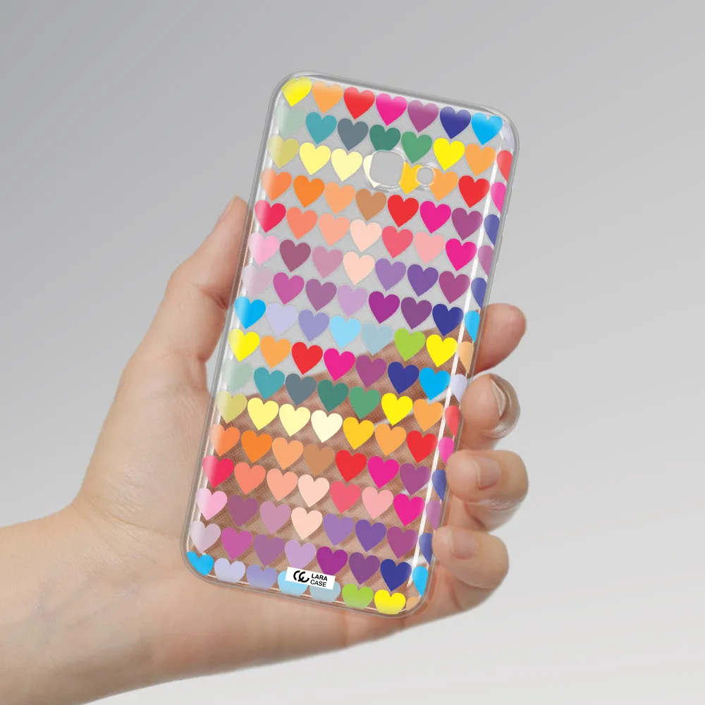 a colorful heart pattern Samsung J4 Plus Clear TPU Case