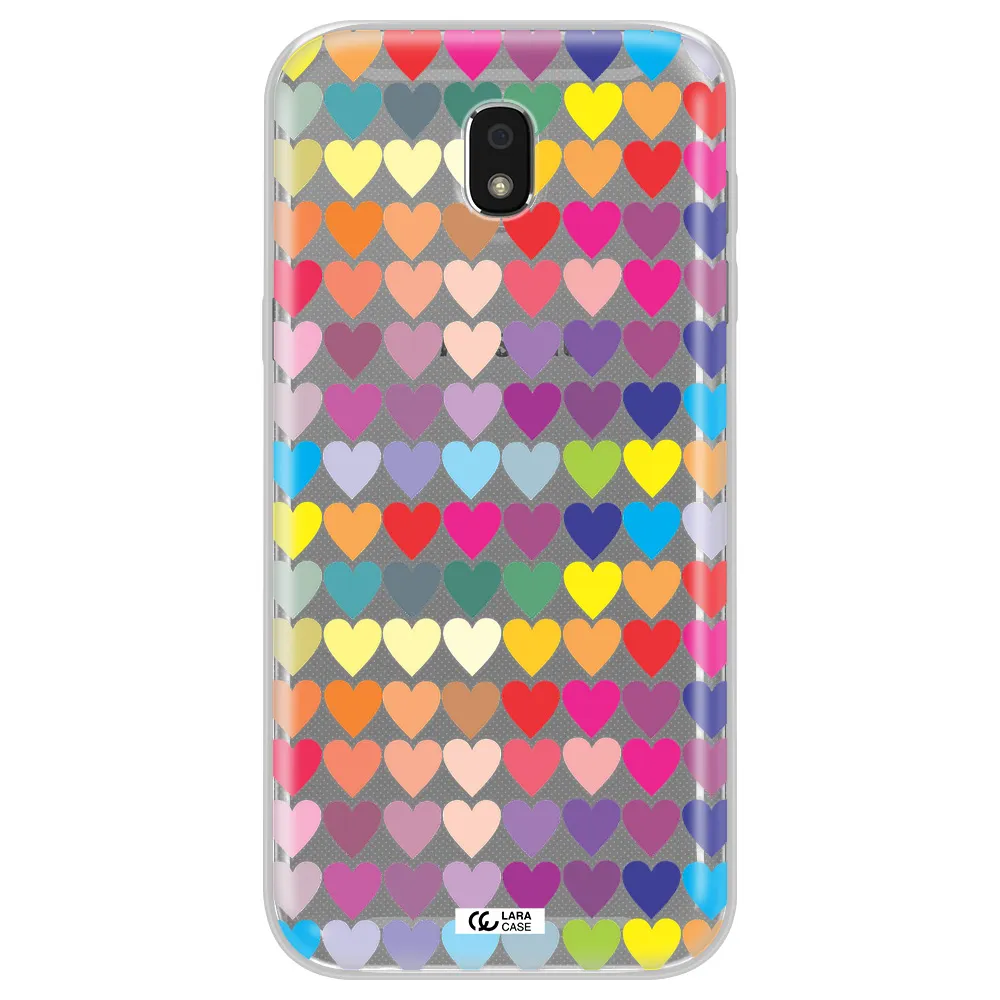 a colorful heart pattern Samsung J5 2017 Clear TPU Case