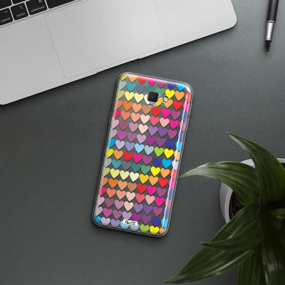 a colorful heart pattern Samsung J5 Prime Clear TPU Case