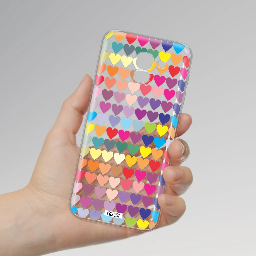 a colorful heart pattern Samsung J6 Clear TPU Case