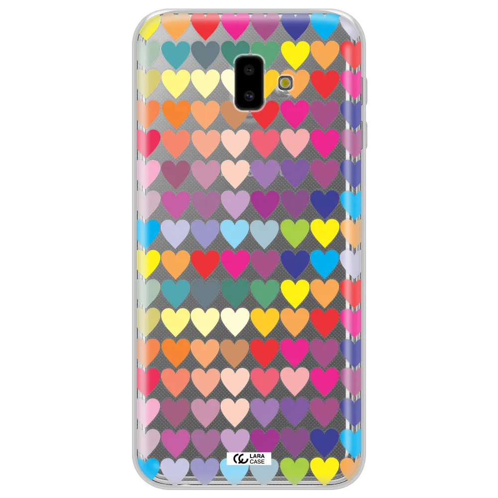 a colorful heart pattern Samsung J6 Plus Clear TPU Case