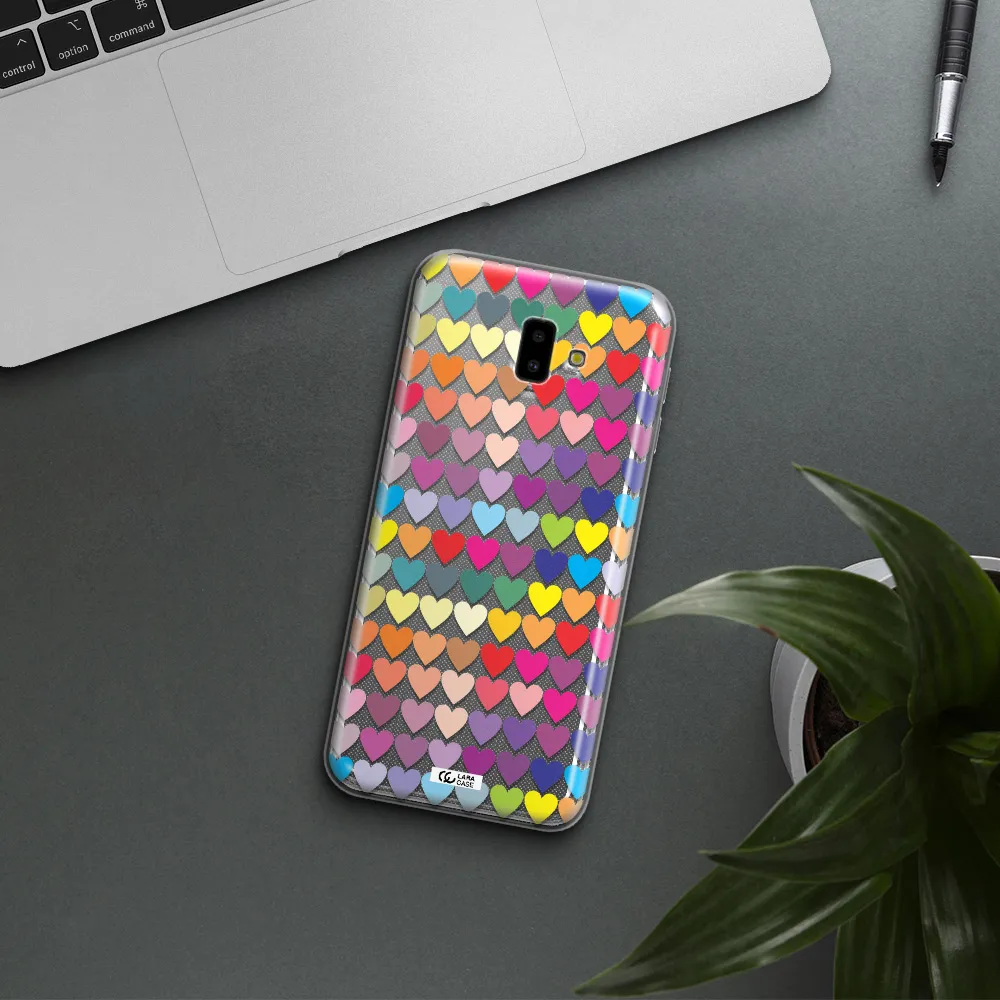 a colorful heart pattern Samsung J6 Plus Clear TPU Case