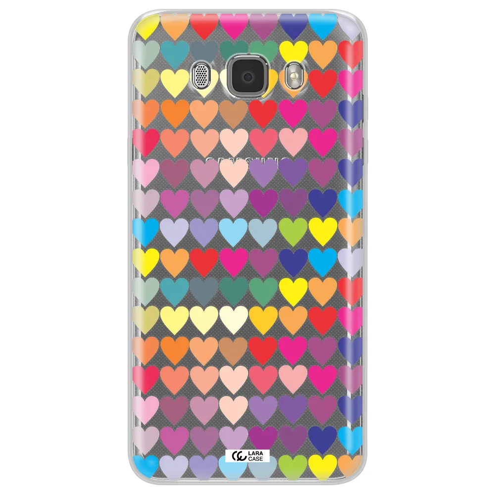 a colorful heart pattern Samsung J7 2016 Clear TPU Case