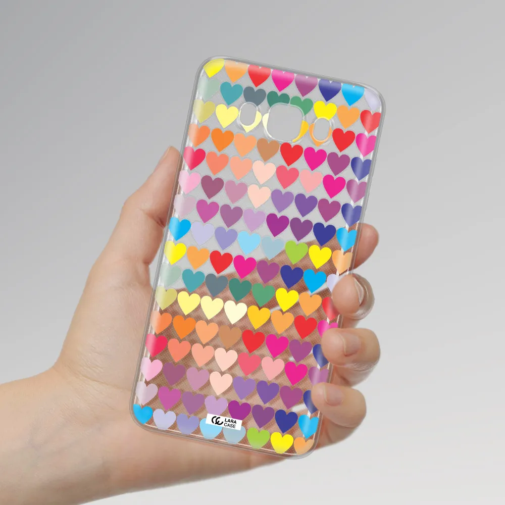 a colorful heart pattern Samsung J7 2016 Clear TPU Case