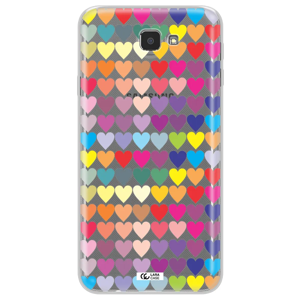 a colorful heart pattern Samsung J7 Prim Clear TPU Case