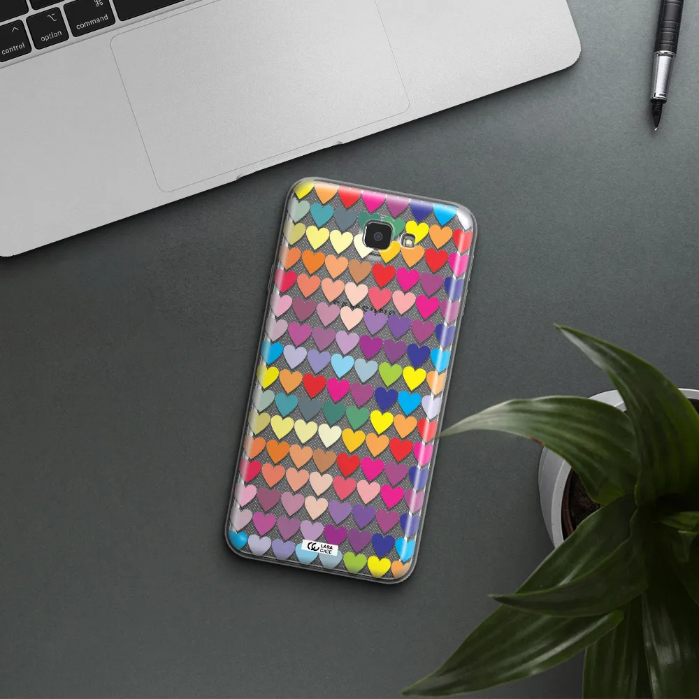 a colorful heart pattern Samsung J7 Prim Clear TPU Case