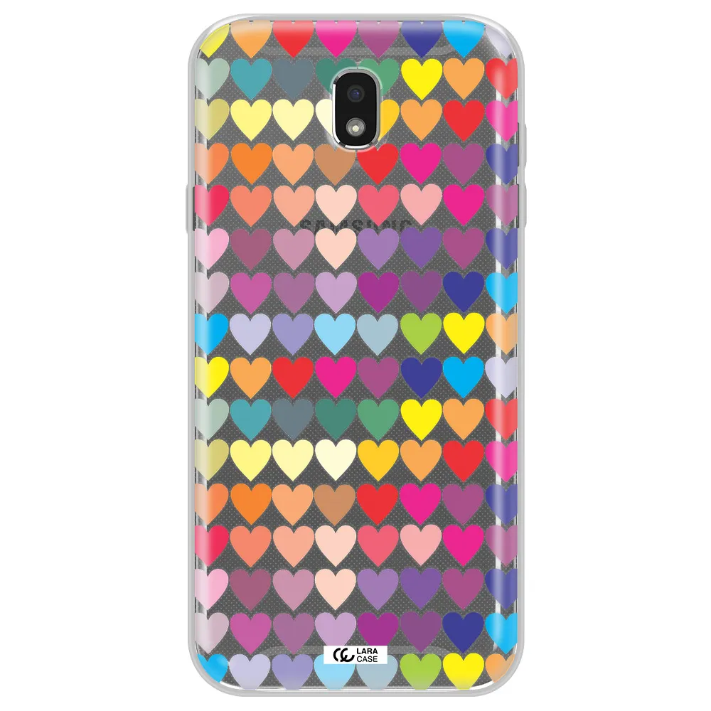 a colorful heart pattern Samsung J7 Pro Clear TPU Case