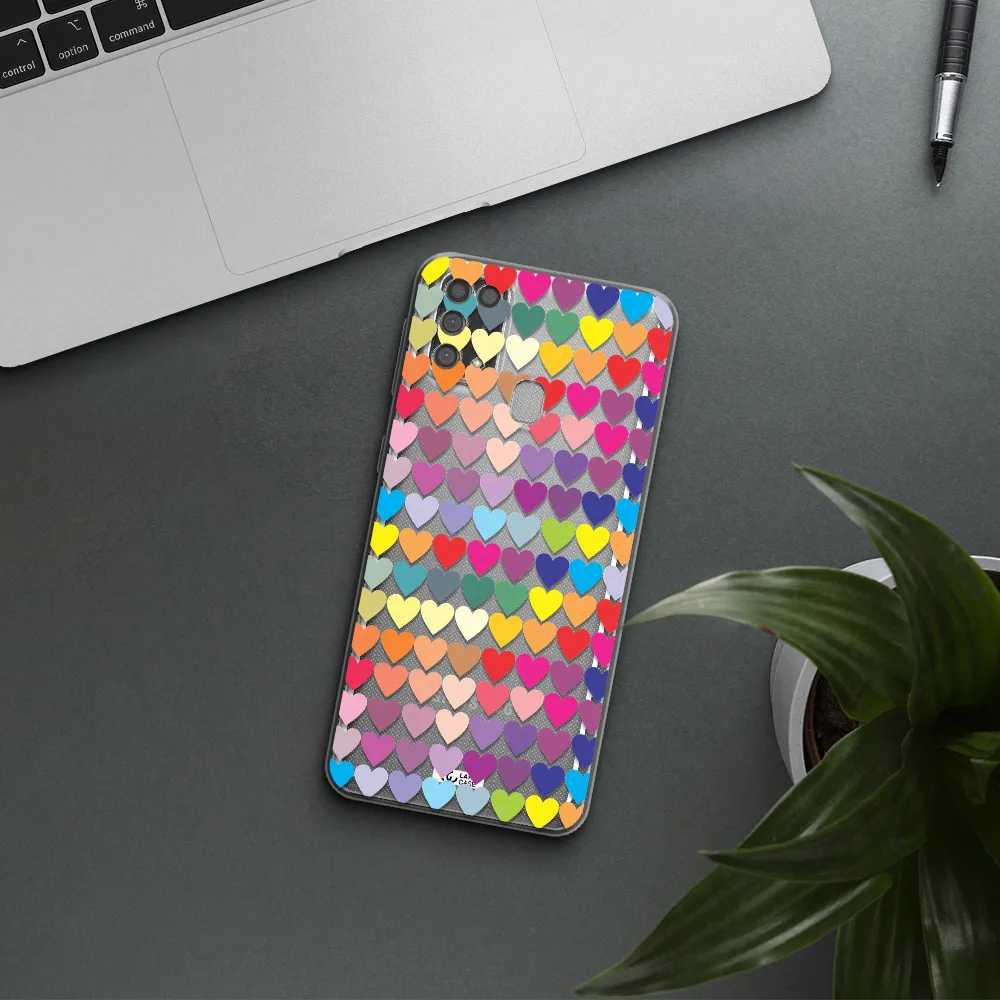 a colorful heart pattern Samsung M31 Clear TPU Case