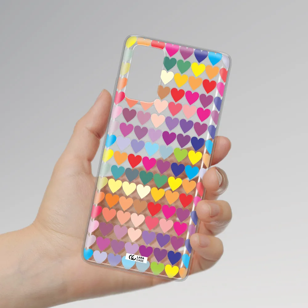 a colorful heart pattern Samsung Note 20 Clear TPU Case