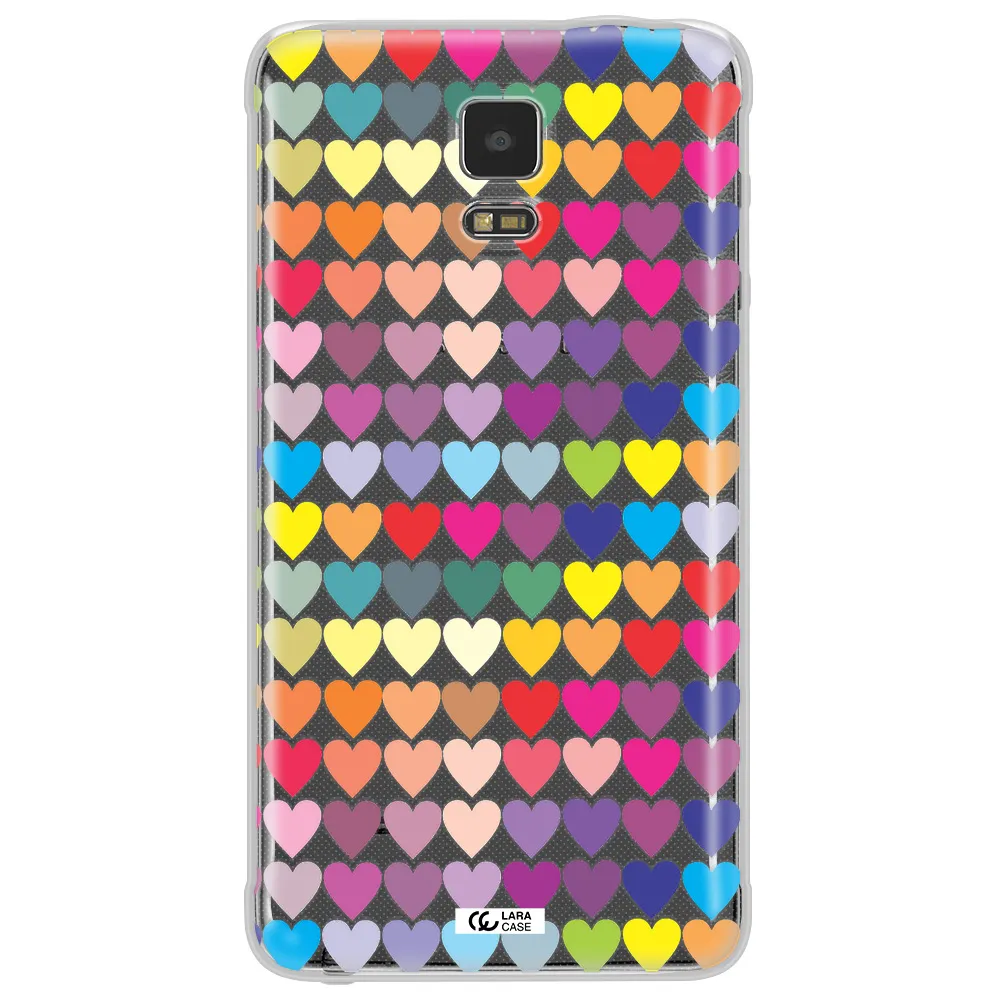 a colorful heart pattern Samsung Note 4 Clear TPU Case