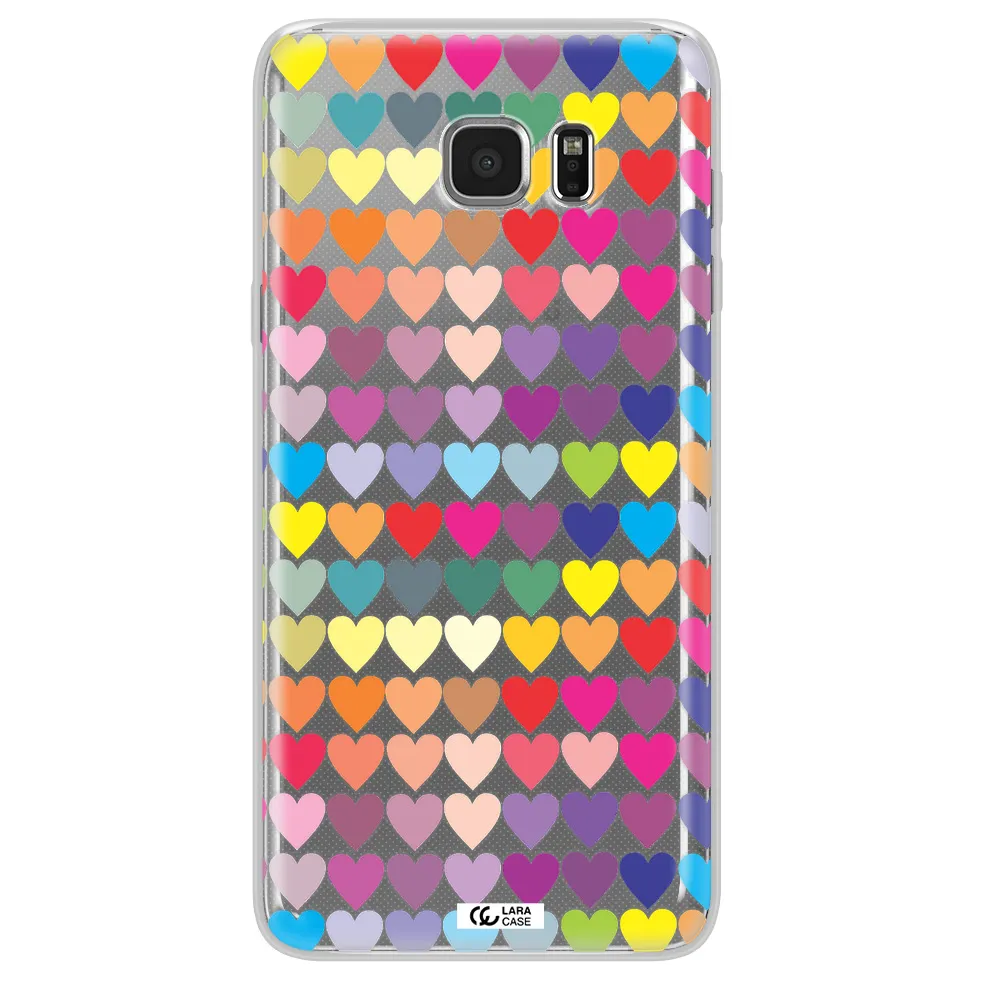a colorful heart pattern Samsung Note 5 Clear TPU Case