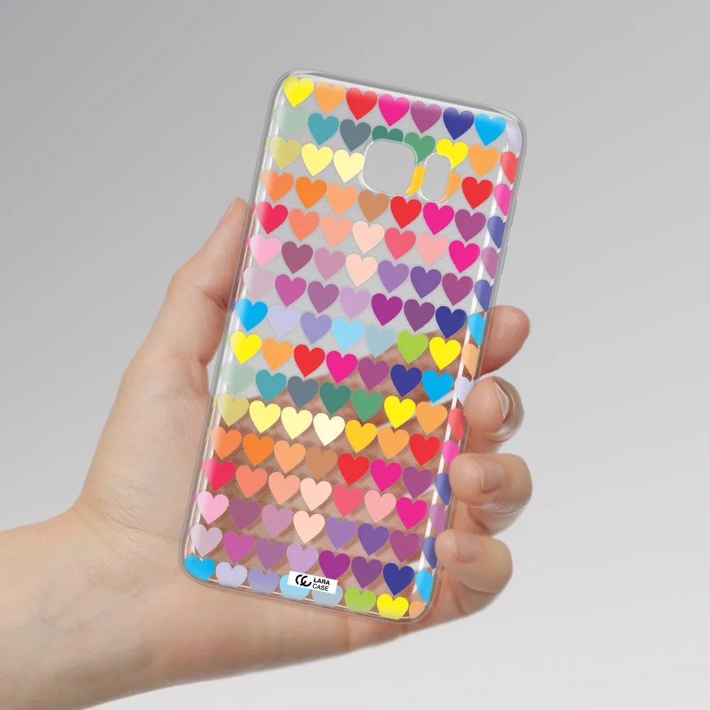 a colorful heart pattern Samsung Note 5 Clear TPU Case