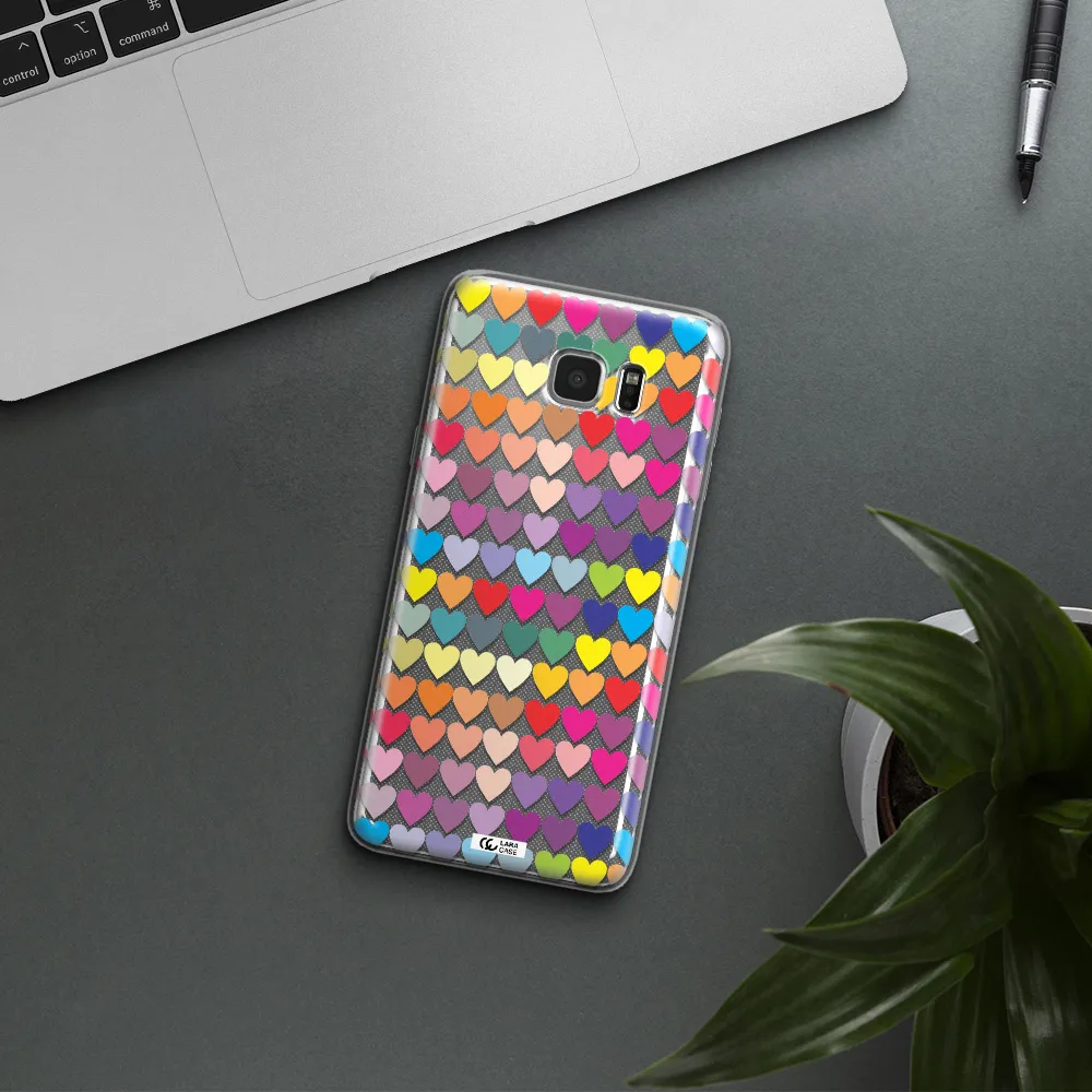 a colorful heart pattern Samsung Note 5 Clear TPU Case