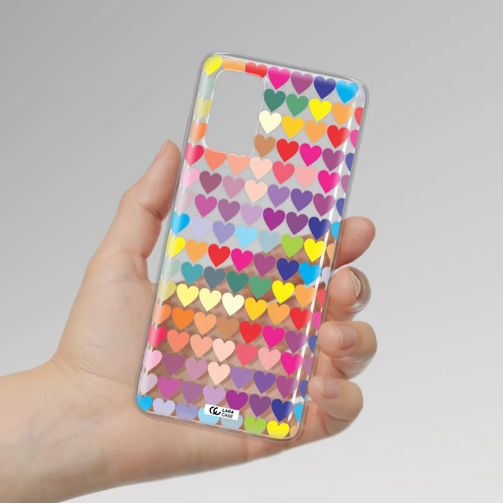a colorful heart pattern Samsung S 20 Plus Clear TPU Case