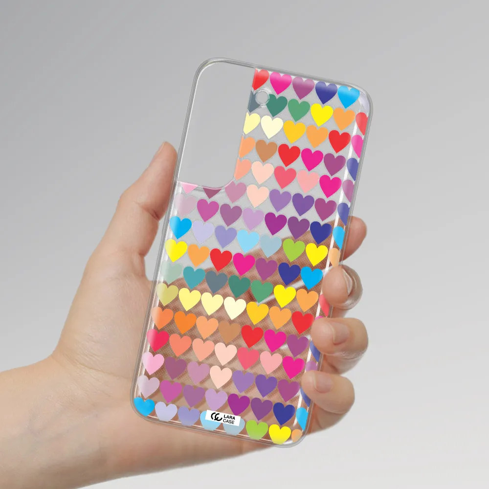 a colorful heart pattern Samsung S 22 Plus Clear TPU Case