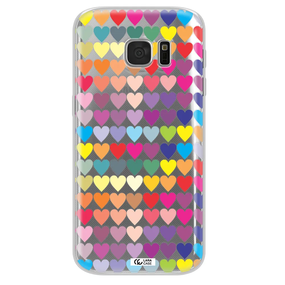 a colorful heart pattern Samsung S 7 Clear TPU Case