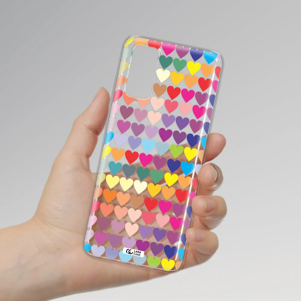 a colorful heart pattern Samsung S20 Clear TPU Case