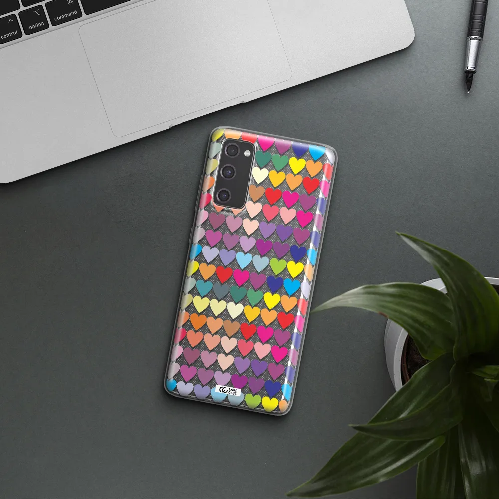 a colorful heart pattern Samsung S20 Fe Clear TPU Case