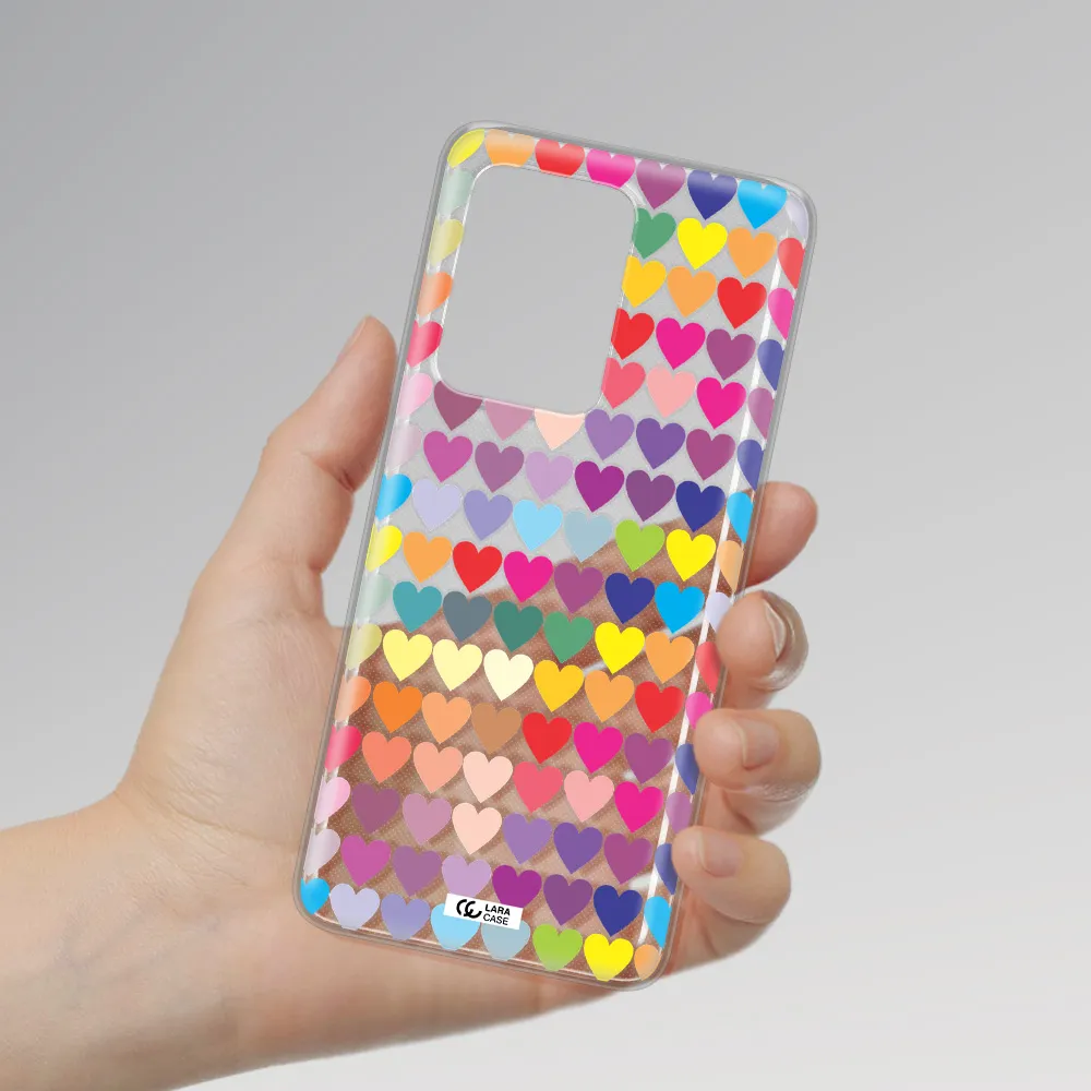 a colorful heart pattern Samsung S20 Ultra Clear TPU Case