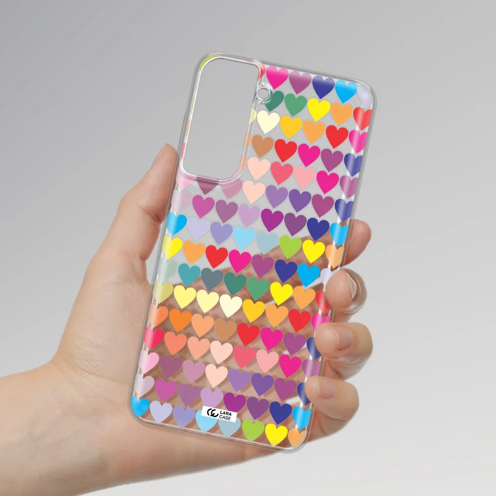 A Colorful Heart Pattern Samsung S21 Fe Clear Tpu Case